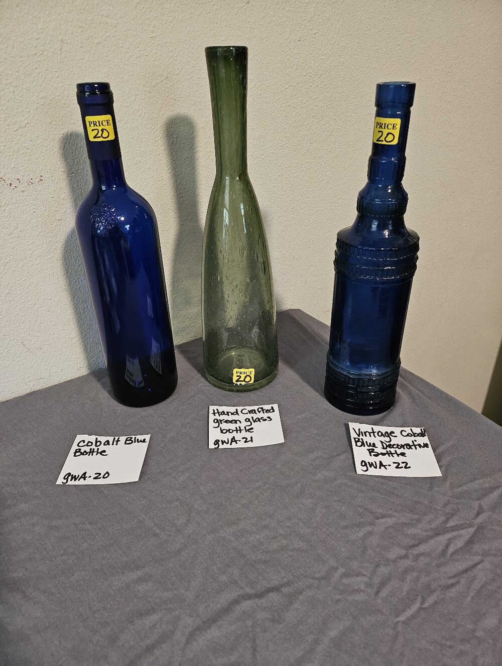 Handcrafted Green Glass Bottle - Home Accents